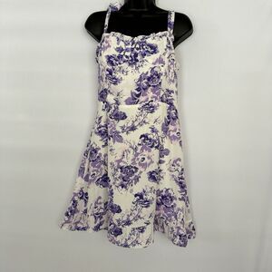 NWT Aqua Women’s Purple Floral Smocked Ruffled Mini Dress Size XL